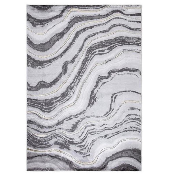 Pisos 7 x 9 ft. Marble Abstract Area Rug, Gray PI1702797